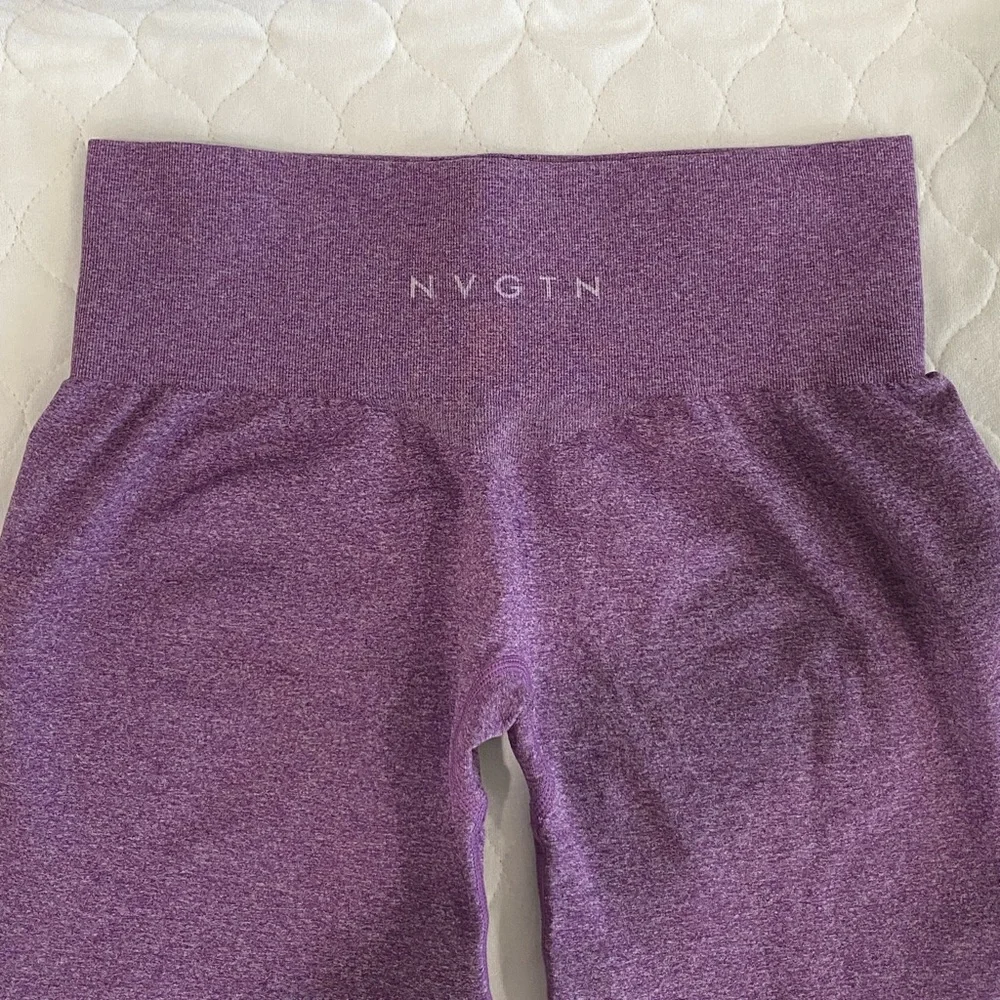 NVGTN Women's Purple Bike Shorts - Picture 2 of 4